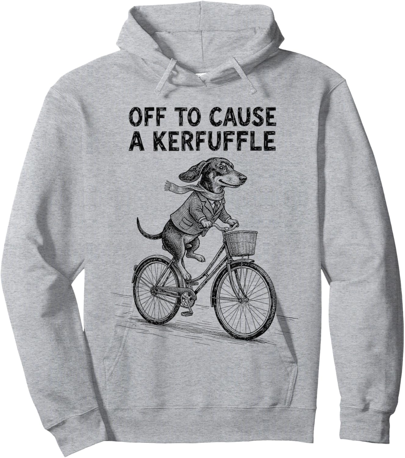 Off to Cause A Kerfuffle Dachshund Cute Hoodie - Hoodie | Ash