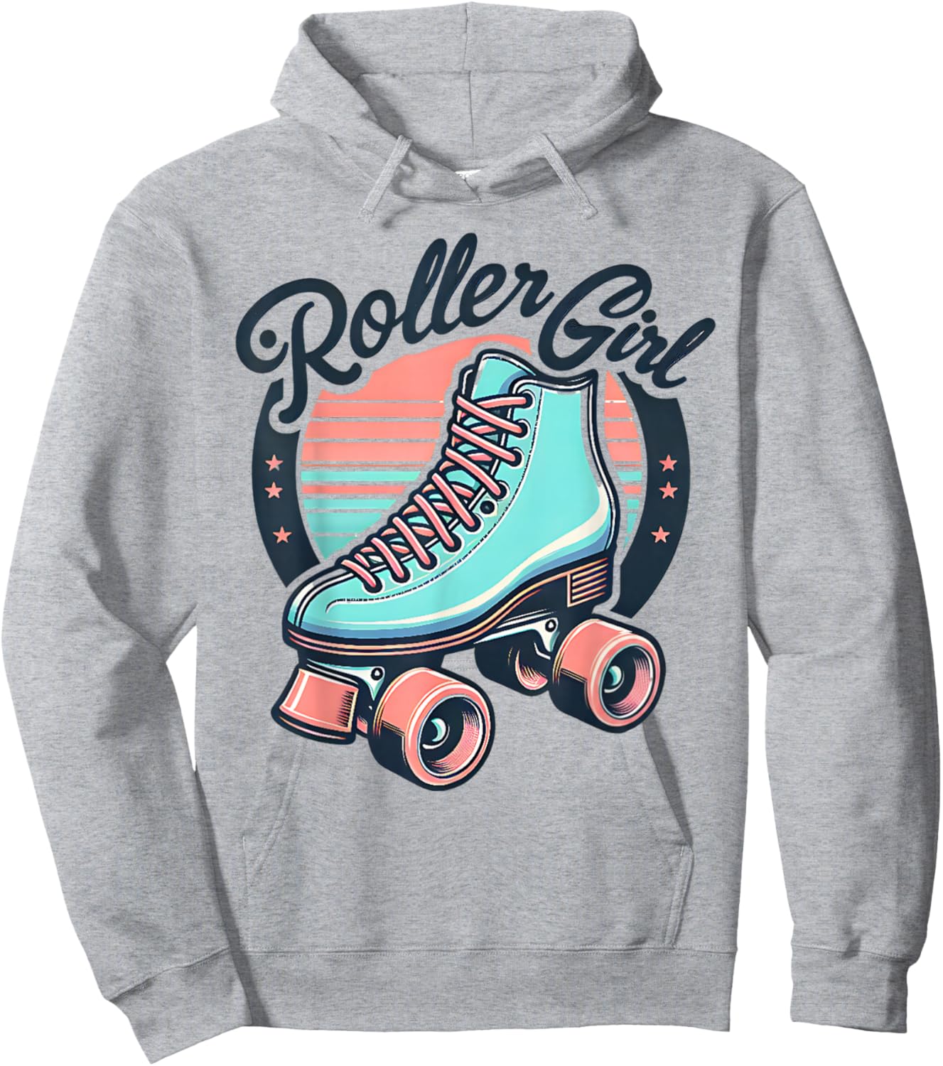 Roller Girl 80s 90s Retro Skates Skating Hoodie - Hoodie | Ash