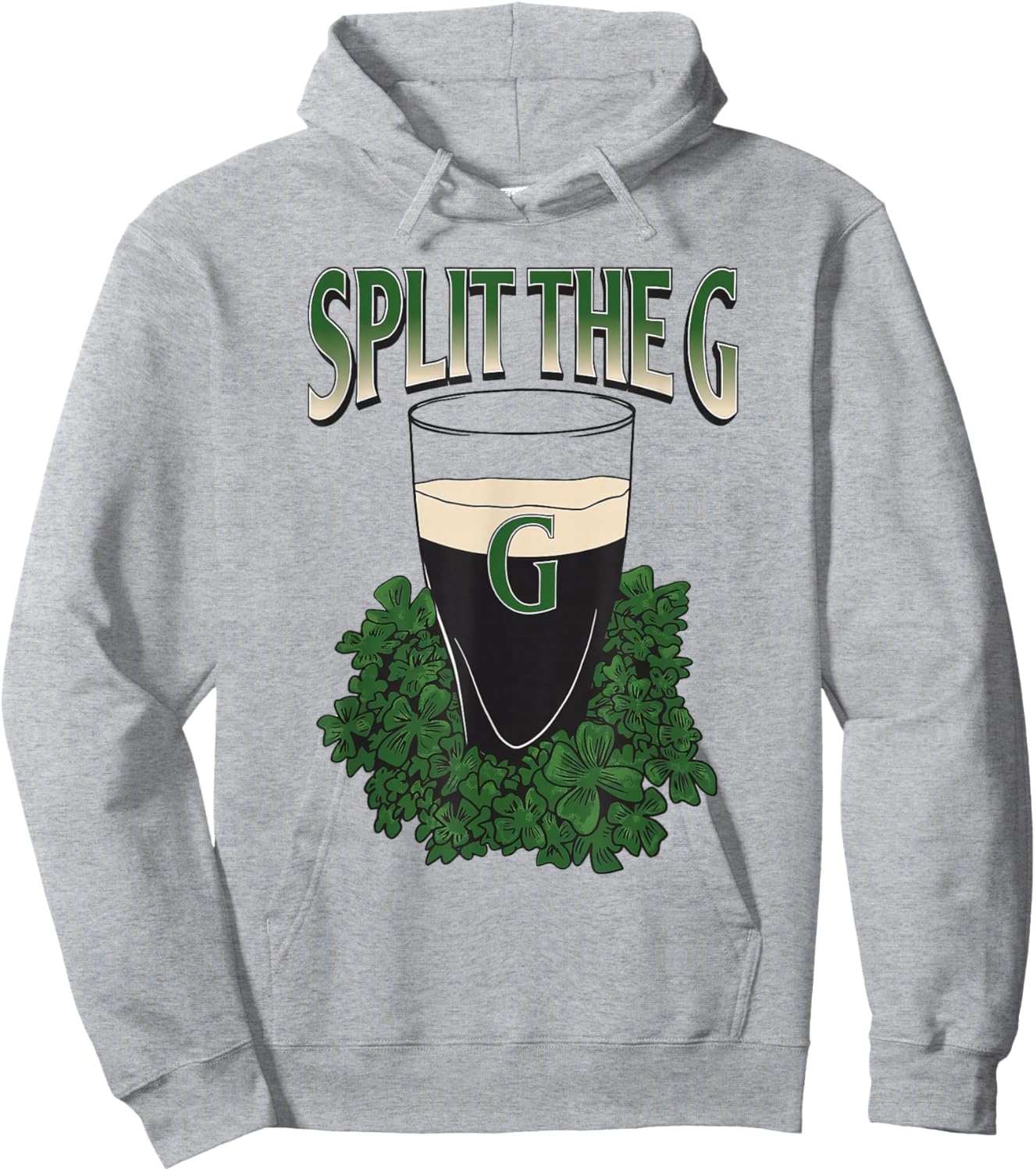 St. Patrick's Day Shamrock Funny Split The G Hoodie - Hoodie | Ash