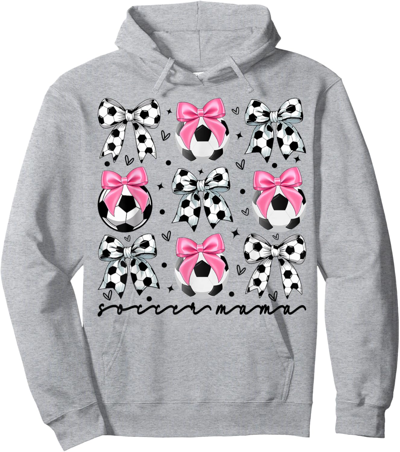 Coquette Soccer Bow Cute mom Soccer Mama Hoodie - Hoodie | Ash