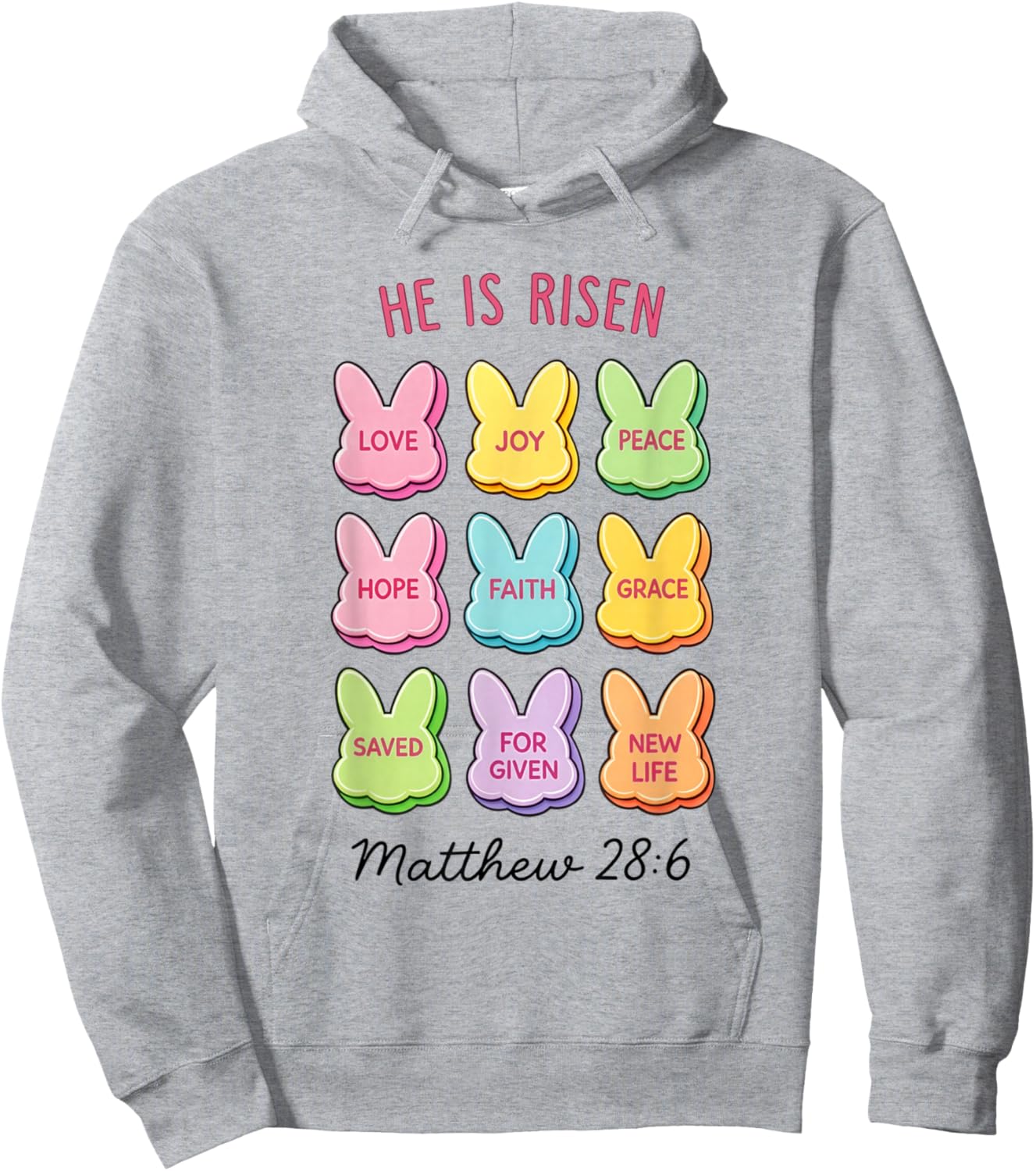 He is Risen Christian Bunny Easter Day Women Hoodie - Hoodie | Ash