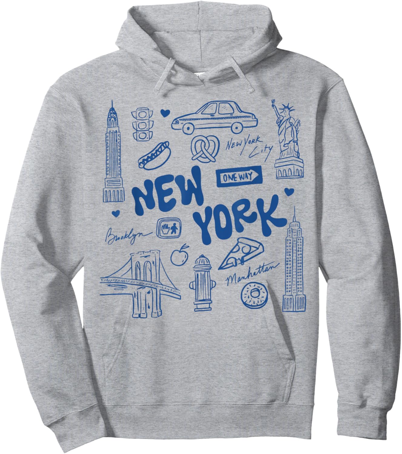 New York City Aesthetic Travel Vacation Hoodie - Hoodie | Ash
