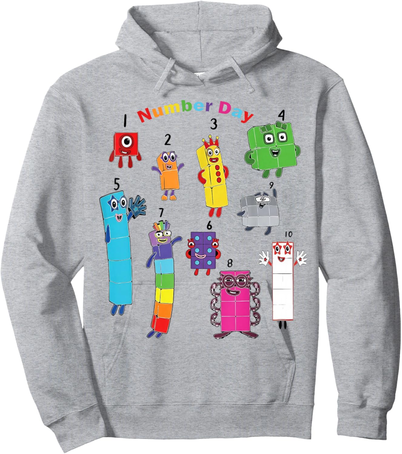 Numberblock Number Day Funny Happy Numbers Hoodie - Hoodie | Ash