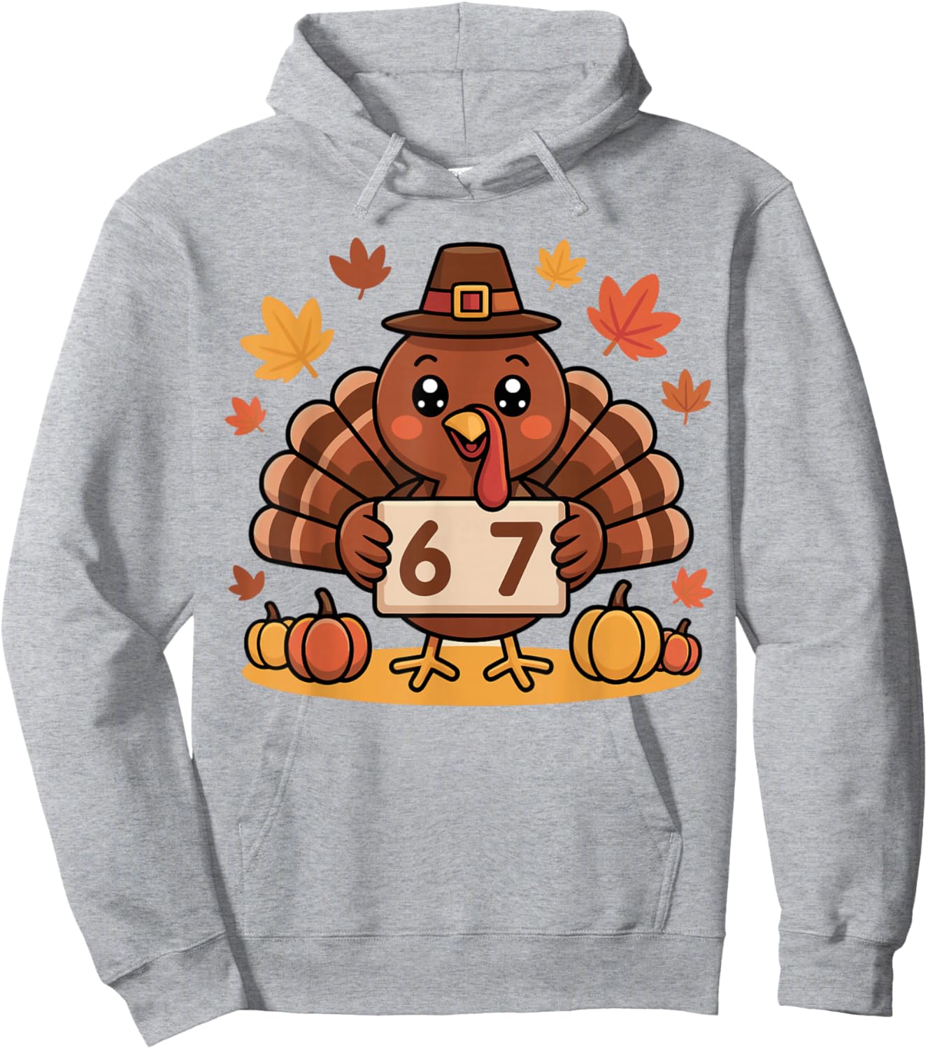 67 Thanksgiving Cute Turkey Funny Kids Hoodie - Hoodie | Ash