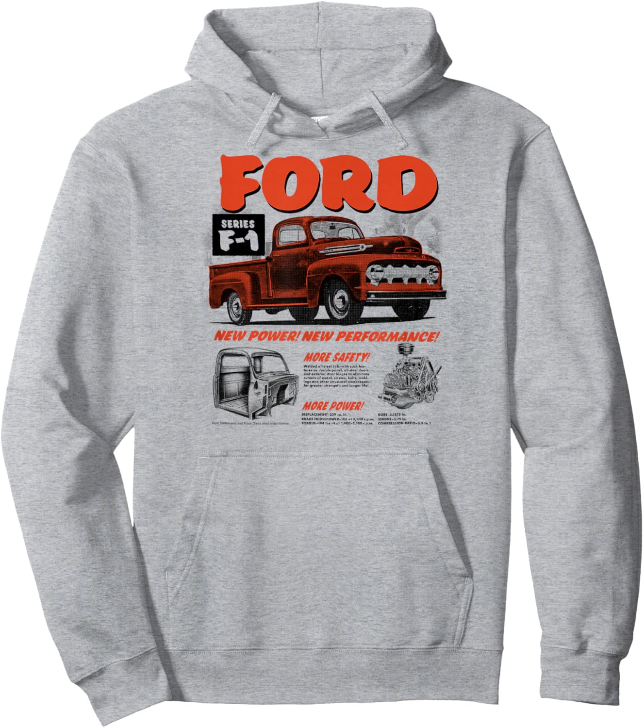 Ford - 52 F1 Truck Hoodie - Hoodie | Ash