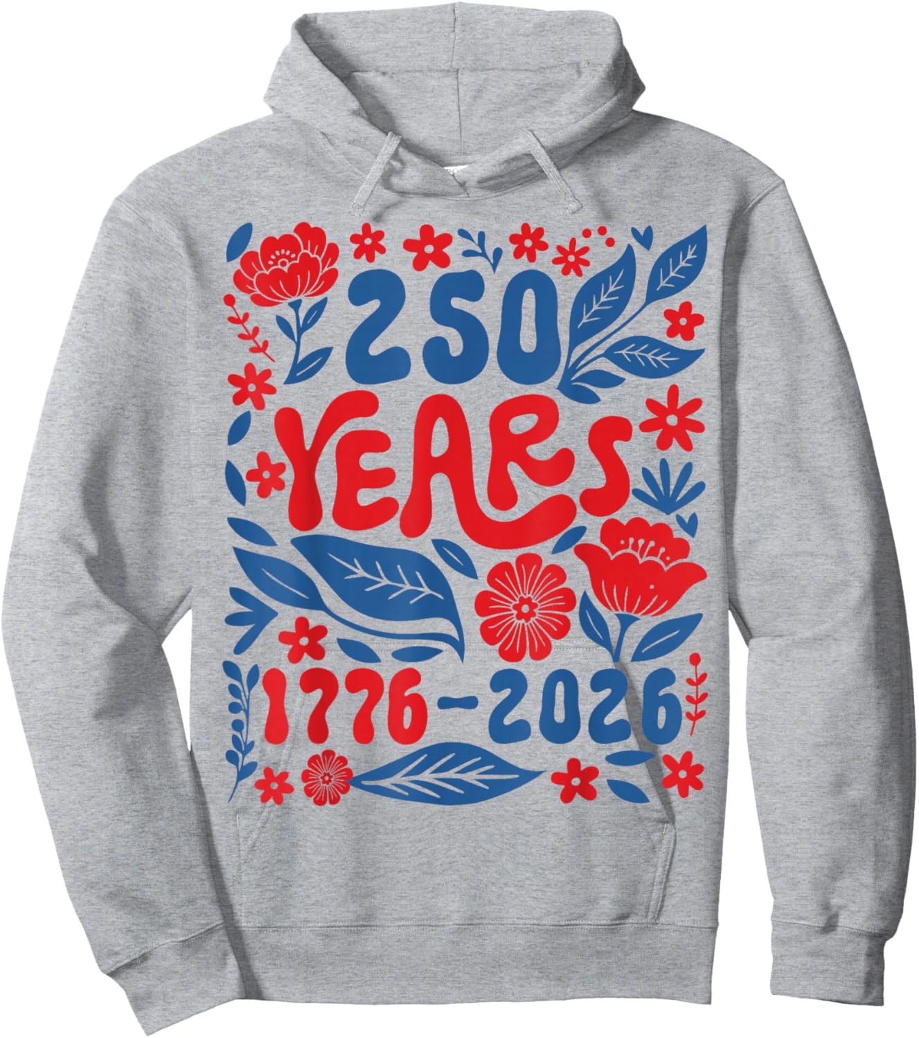 USA Floral Hoodie - Hoodie | Ash
