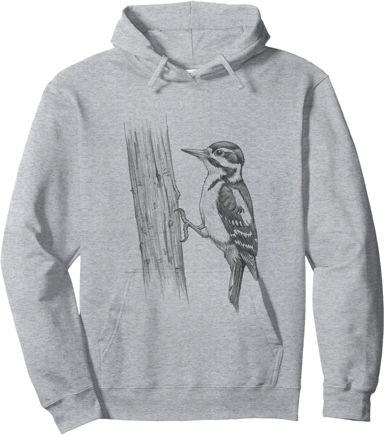 Vintage Woodpecker Drawing Design Hoodie - Hoodie | Ash