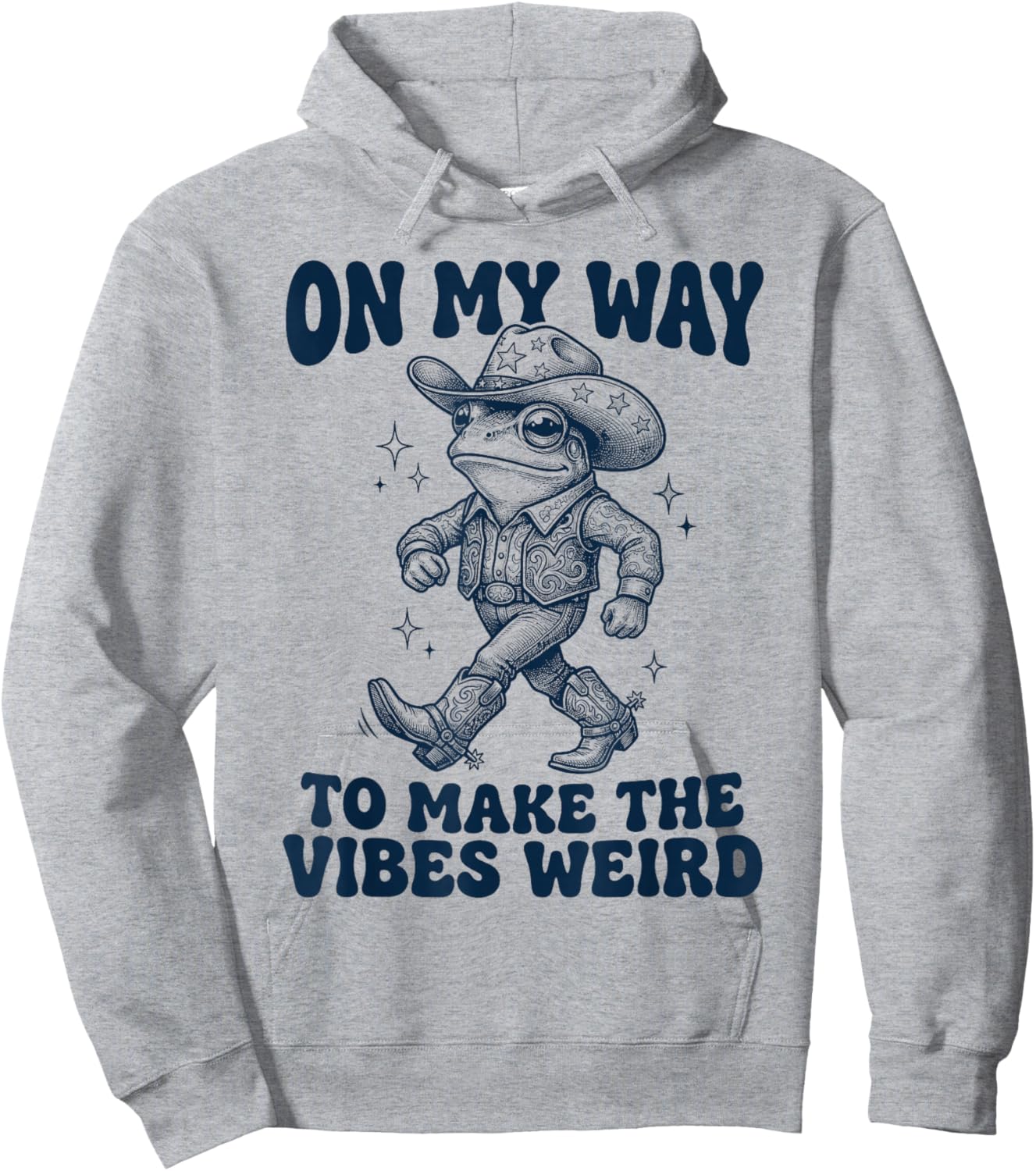 On My Way to Make The Vibes Weird Funny Frog Hoodie - Hoodie | Ash