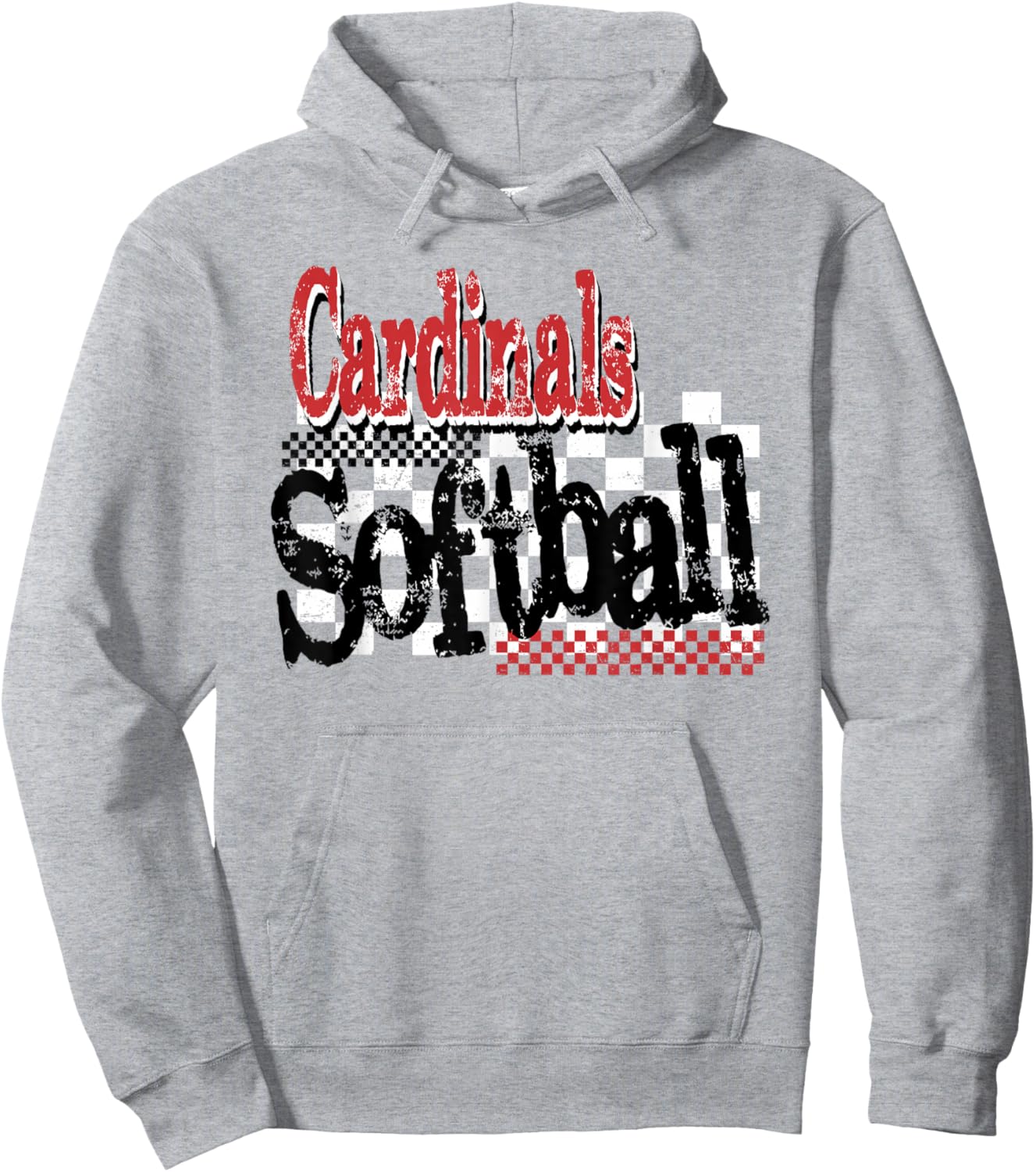 Cardinals School Spirit Game Day Softball Mom Hoodie - Hoodie | Ash
