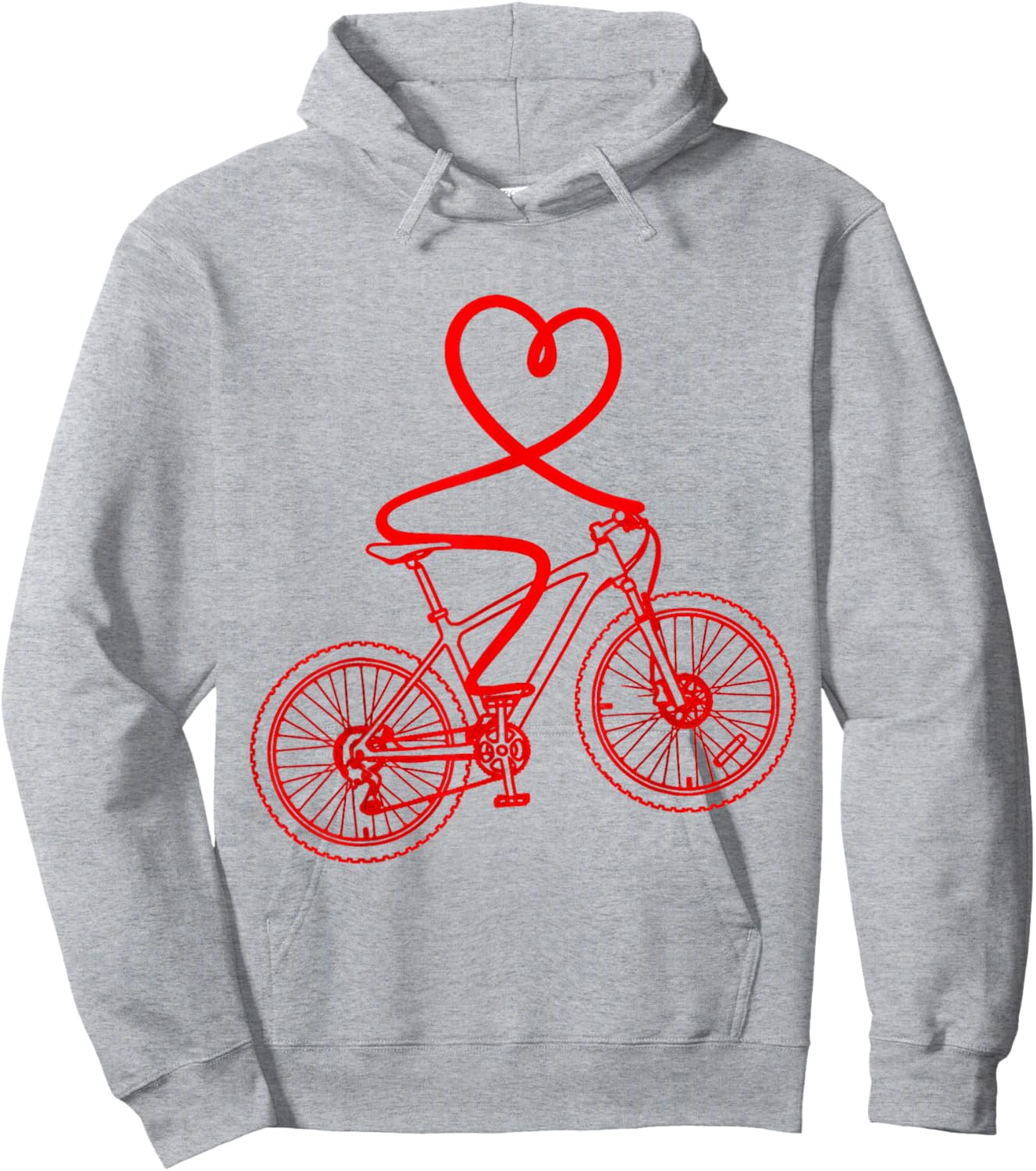 Mountain Biking Valentines Day Hoodie - Hoodie | Ash