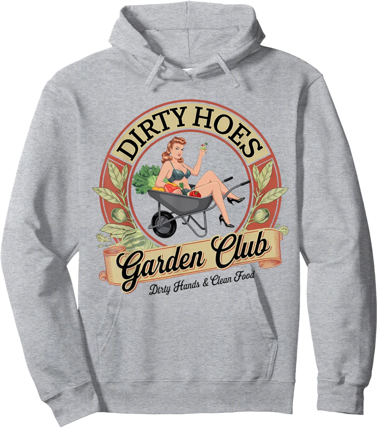 Fun Dirty Hoes Garden Club Men Women & Gardener Hoodie - Hoodie | Ash