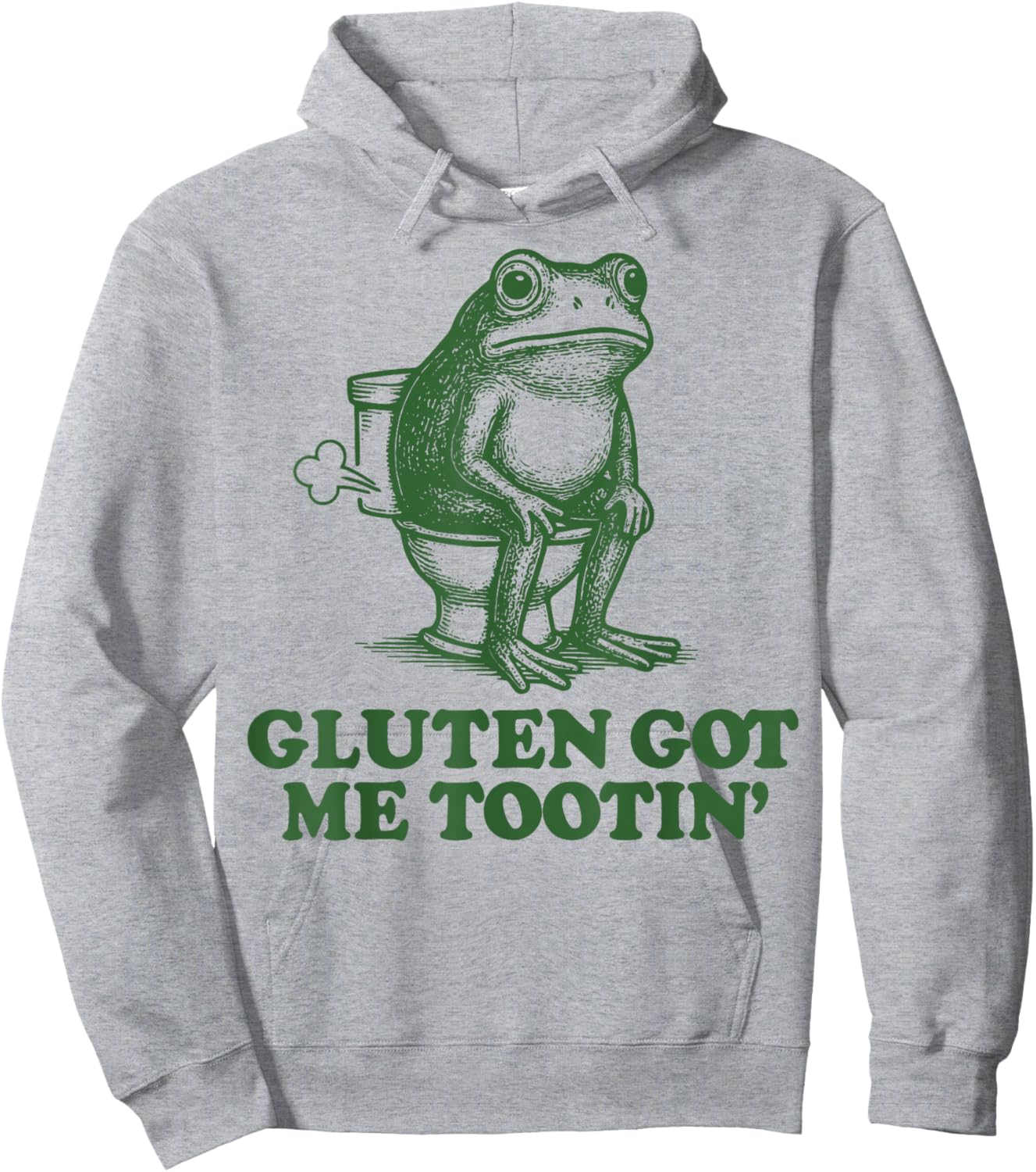 Gluten Got Me Tootin Frog Hoodie - Hoodie | Ash