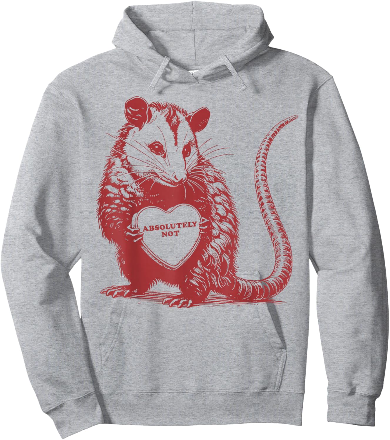 Absolutely Not Funny Possum Valentines Hoodie - Hoodie | Ash