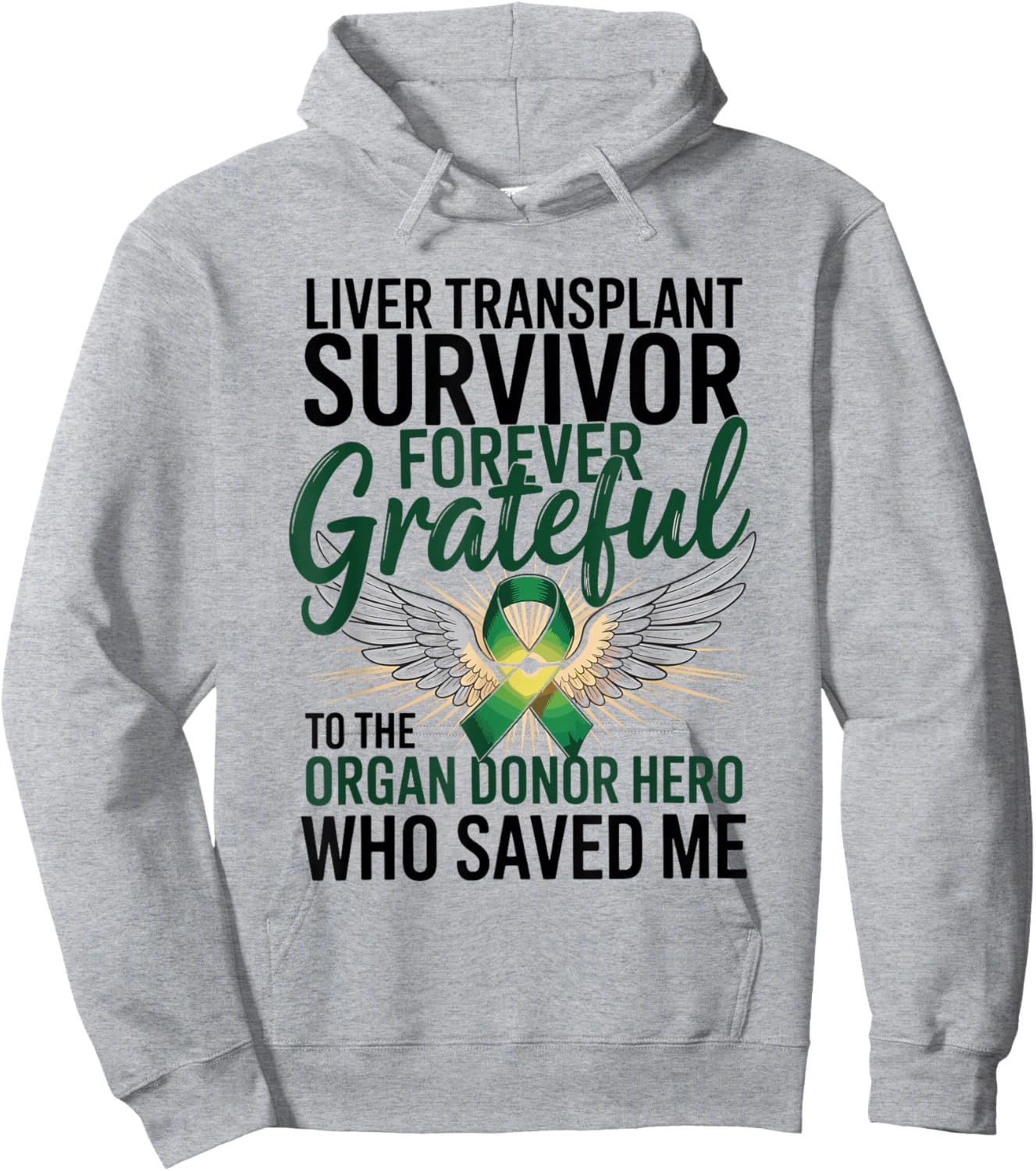 Liver Transplant Survivor Forever Grateful Hoodie - Hoodie | Ash