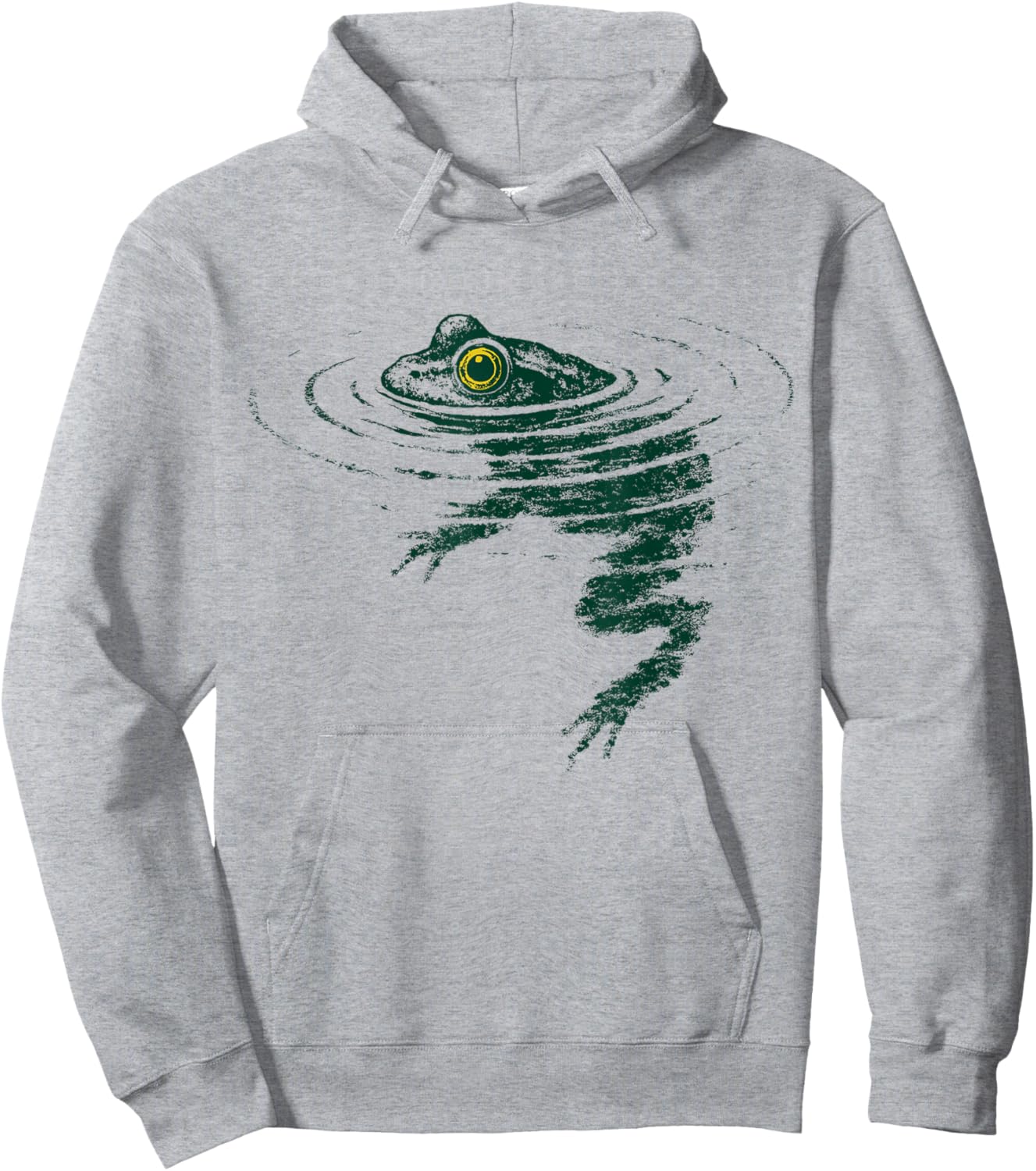 Frog Swimming Funny Animal Graphic Hoodie - Hoodie | Ash