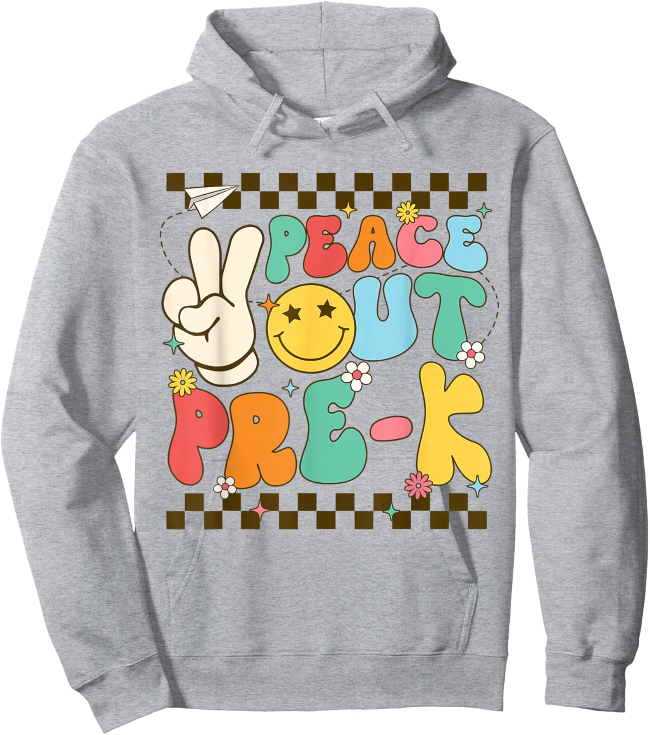 Last Day of Pre K Peace Out Pre K Graduation Hoodie - Hoodie | Ash