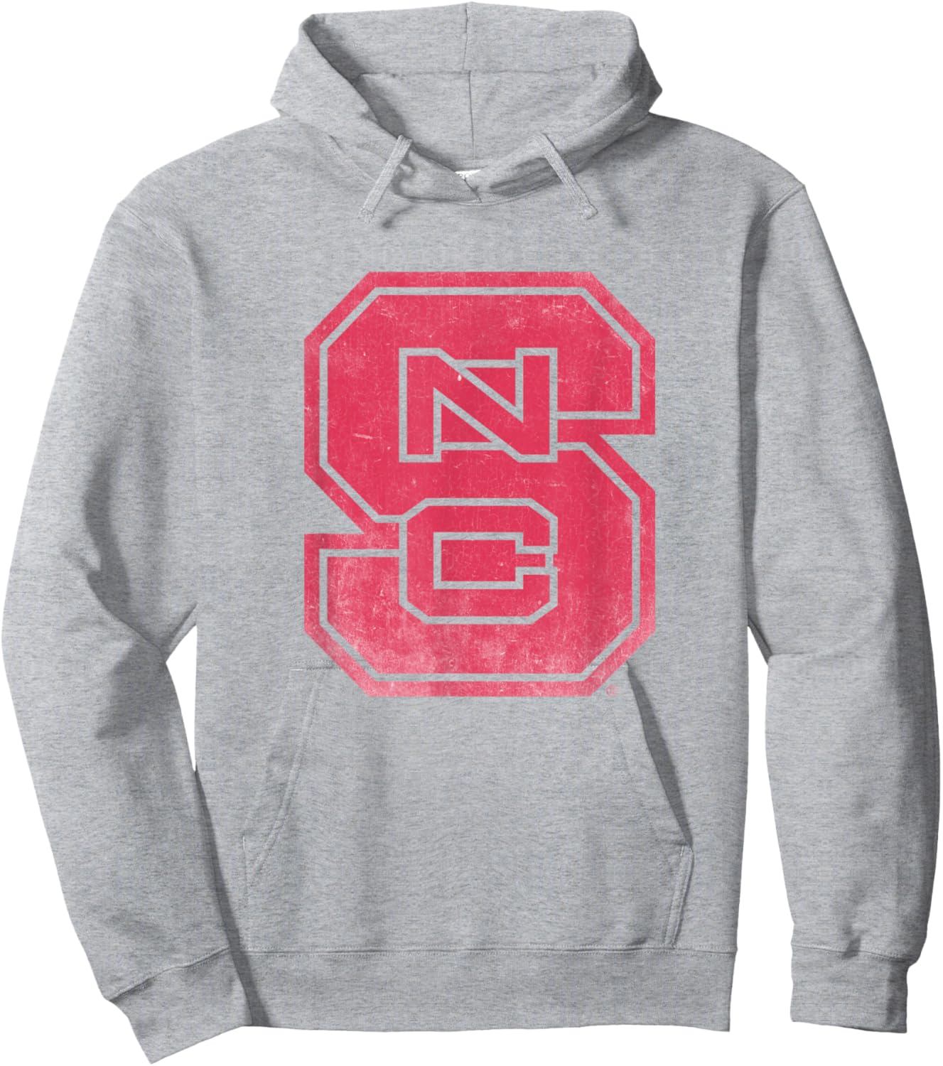 NC State Wolfpack Simple Distressed Logo Hoodie - Hoodie | Ash