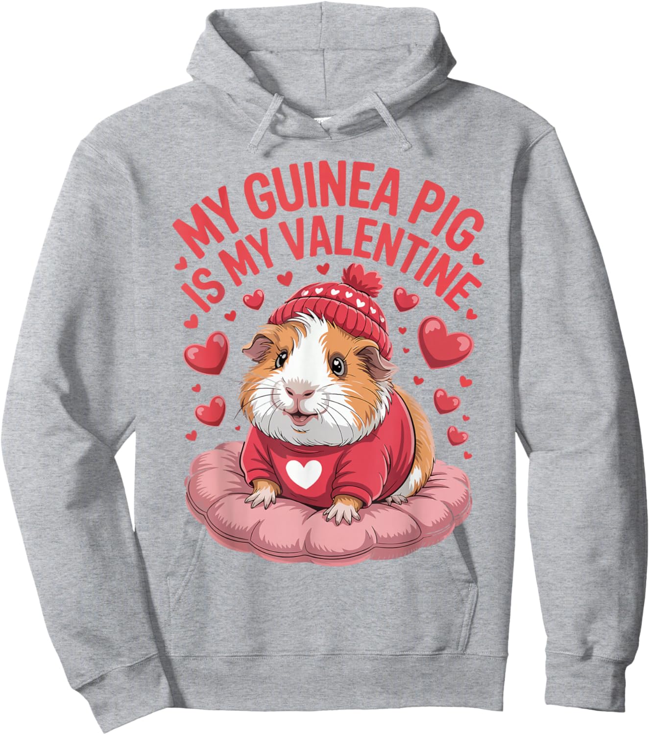 My Guinea Pig is My Valentine Cute Pet Love Hoodie - Hoodie | Ash