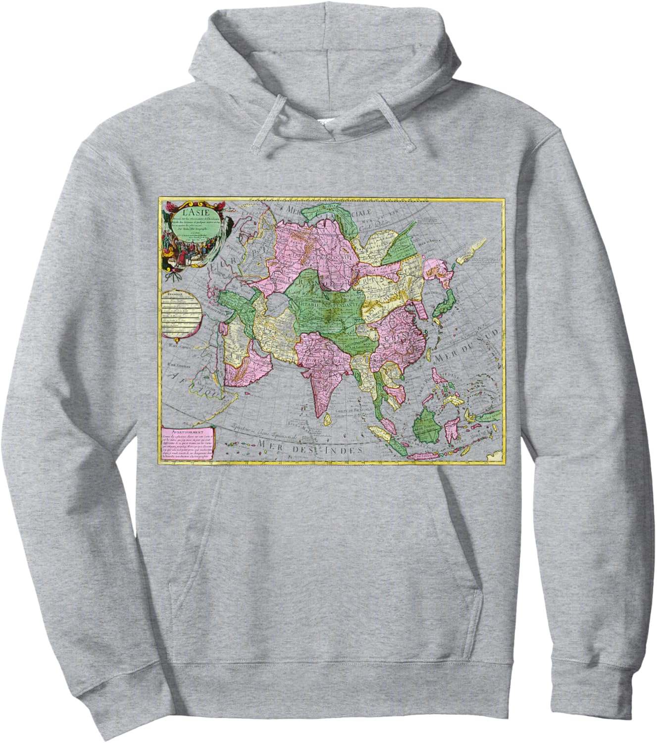 Tartaria Vintage Map Hoodie - Hoodie | Ash