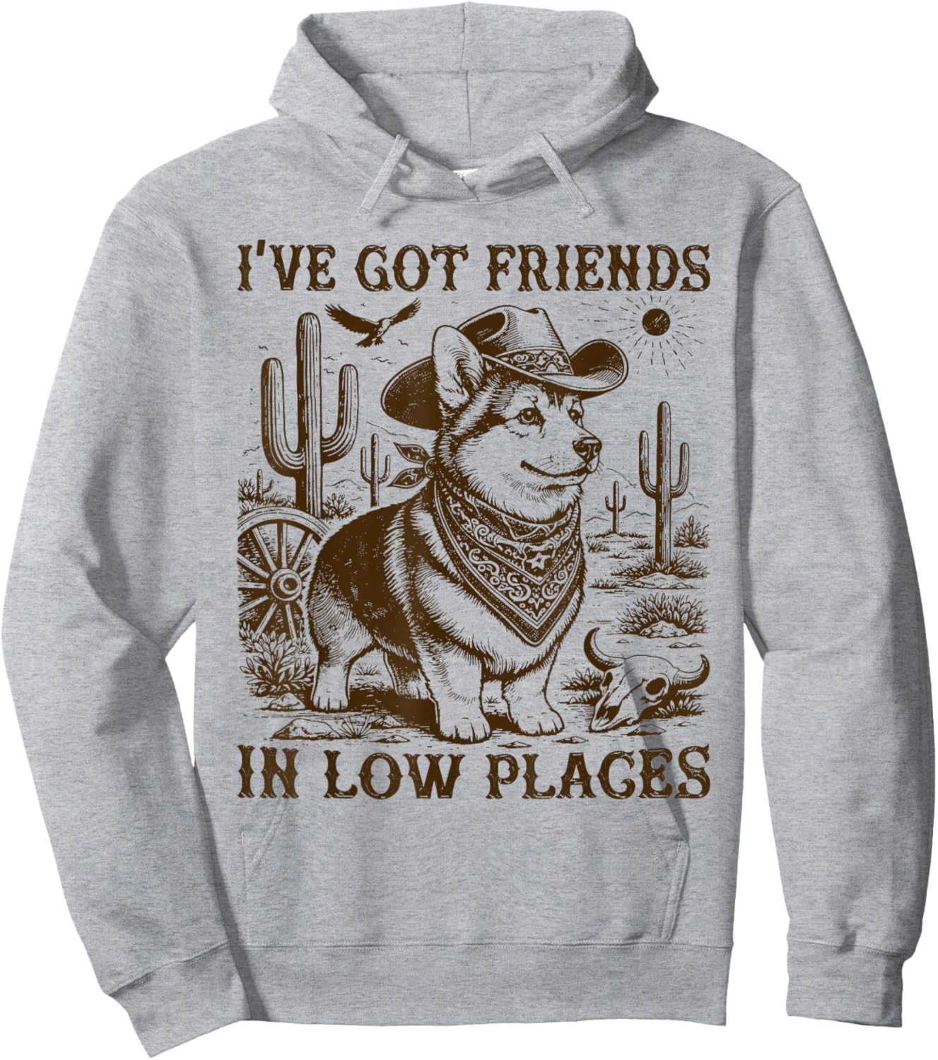 I've Got Friends in Low Places Corgi Dad Hoodie - Hoodie | Ash