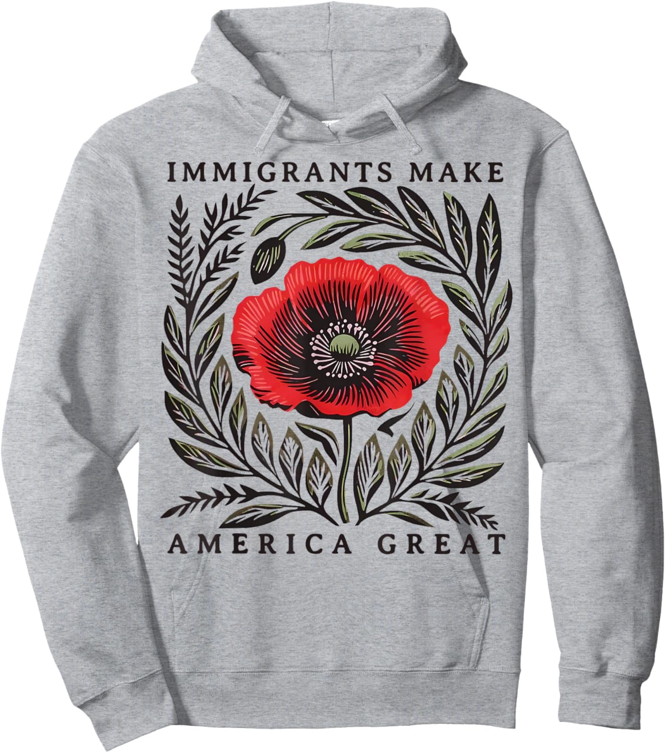 Boho Floral Immigrants Make America Great Hoodie - Hoodie | Ash