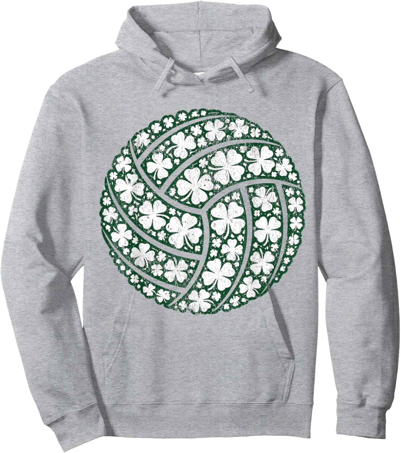 Lucky Shamrock Volleyball St Patrick’s Day Hoodie - Hoodie | Ash