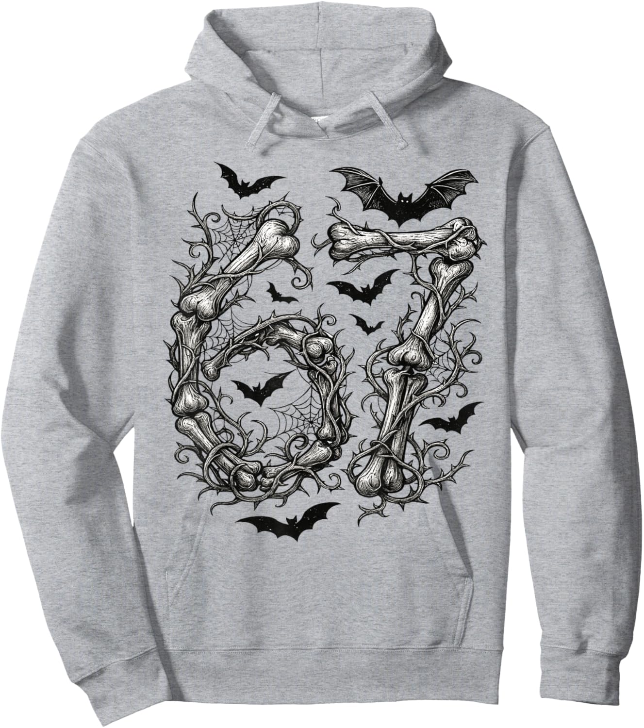 Halloween Number 6 7 Bones Skeleton Costume Hoodie - Hoodie | Ash