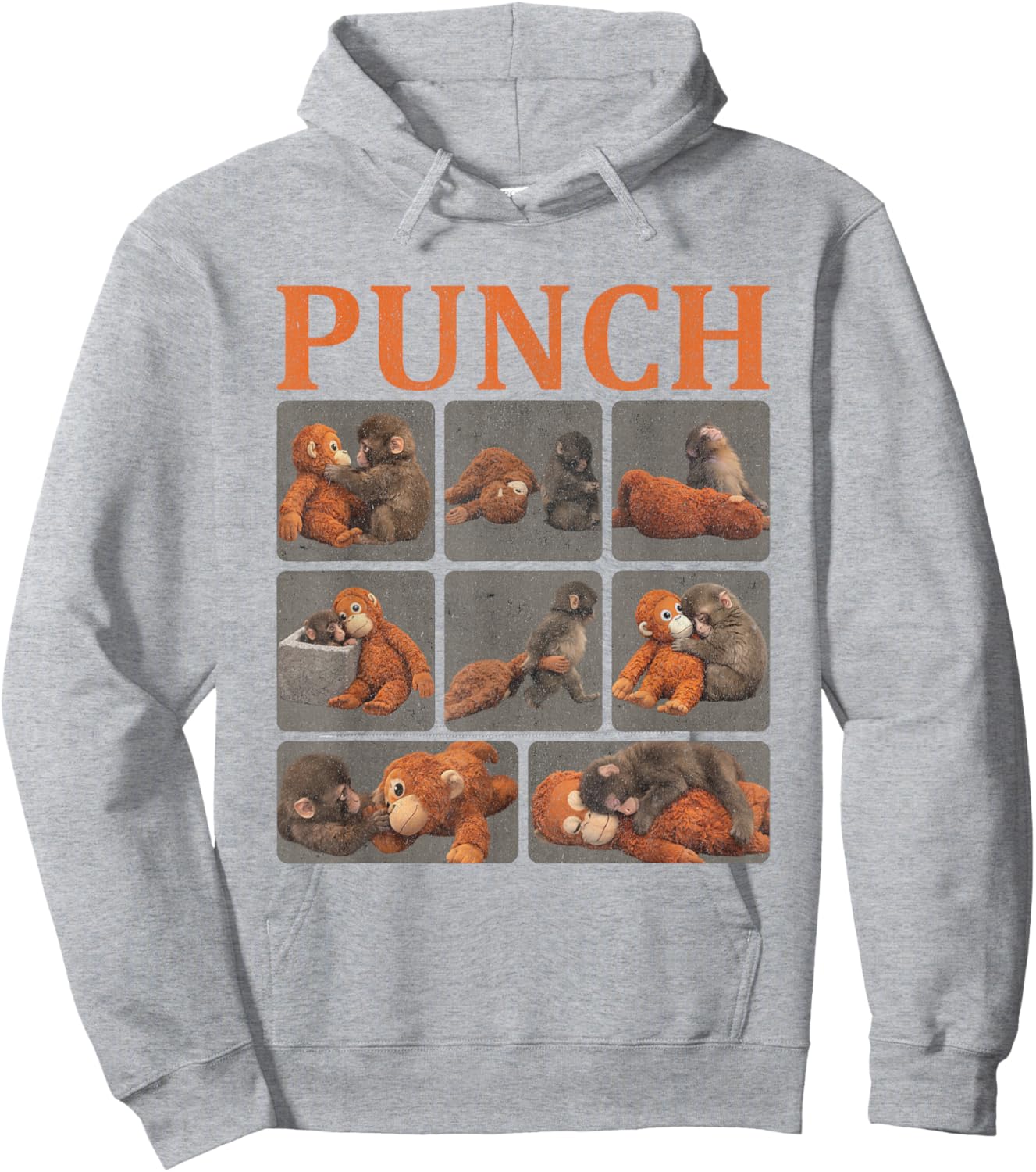 Punch Cute Monkey Hoodie - Hoodie | Ash