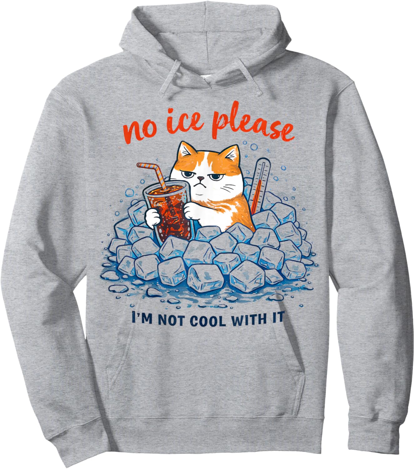 No Ice Please Funny Cat Meme Hoodie - Hoodie | Ash