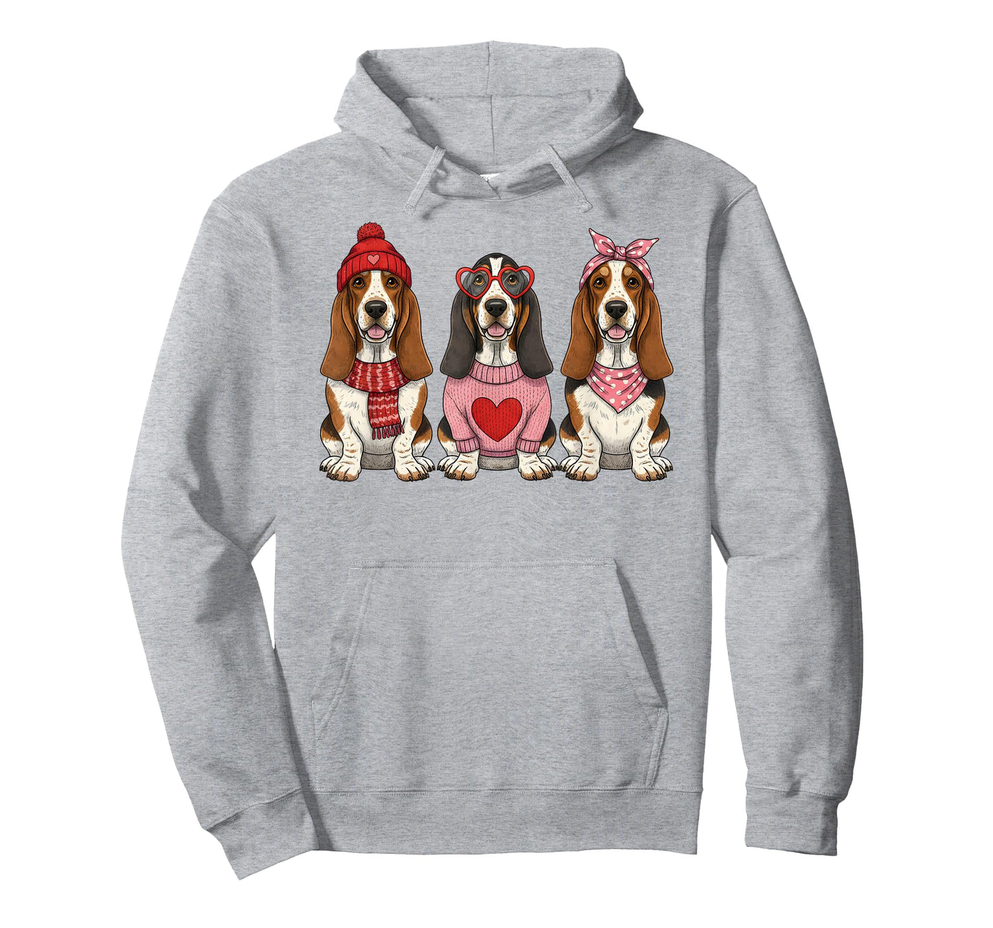 Cute Basset Hound Valentine Dog T-Shirt
