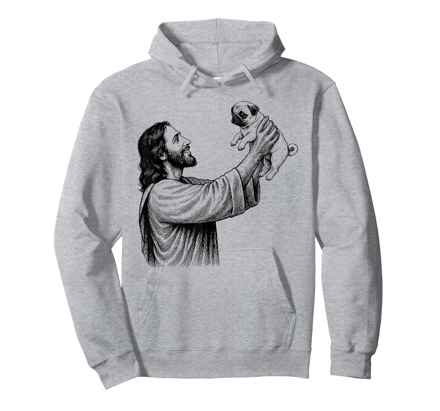 Jesus Holding Pug Religious Dog Lover T-Shirt
