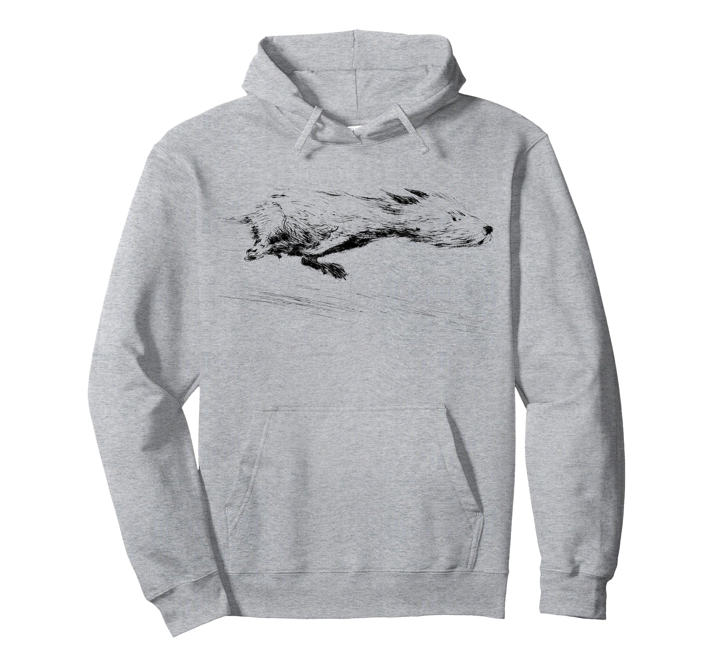 Running Dog Art Sketch Vintage Print T-Shirt