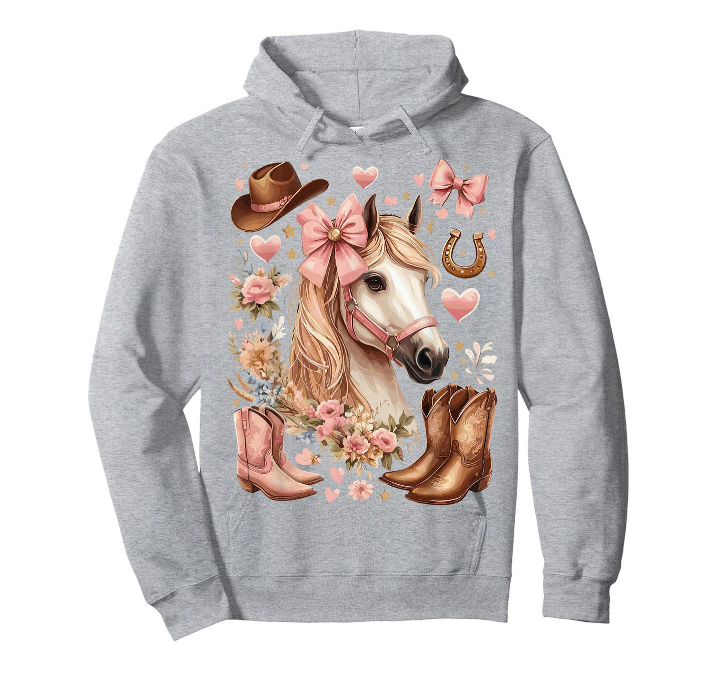 Cowgirl Country Rodeo Pink Bow Horse T-Shirt