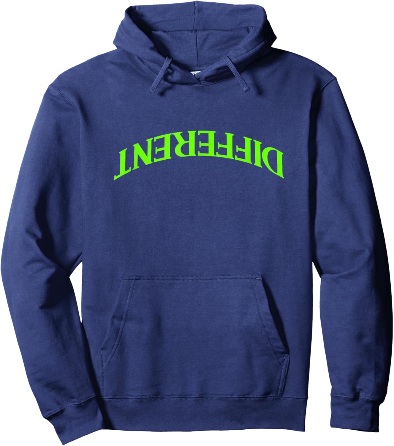 Green Color Inverted Different Green Graphic Hoodie - Hoodie | Navy