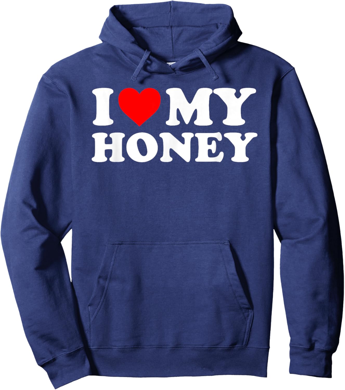 I Love My Honey - Red Heart Hoodie - Hoodie | Navy