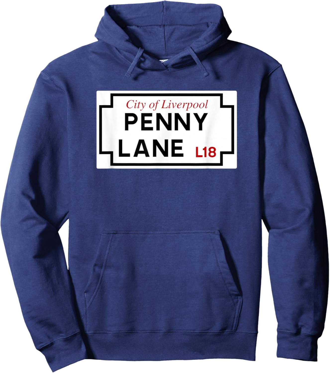 City of Liverpool Penny Lane L18 Street Sign Hoodie - Hoodie | Navy