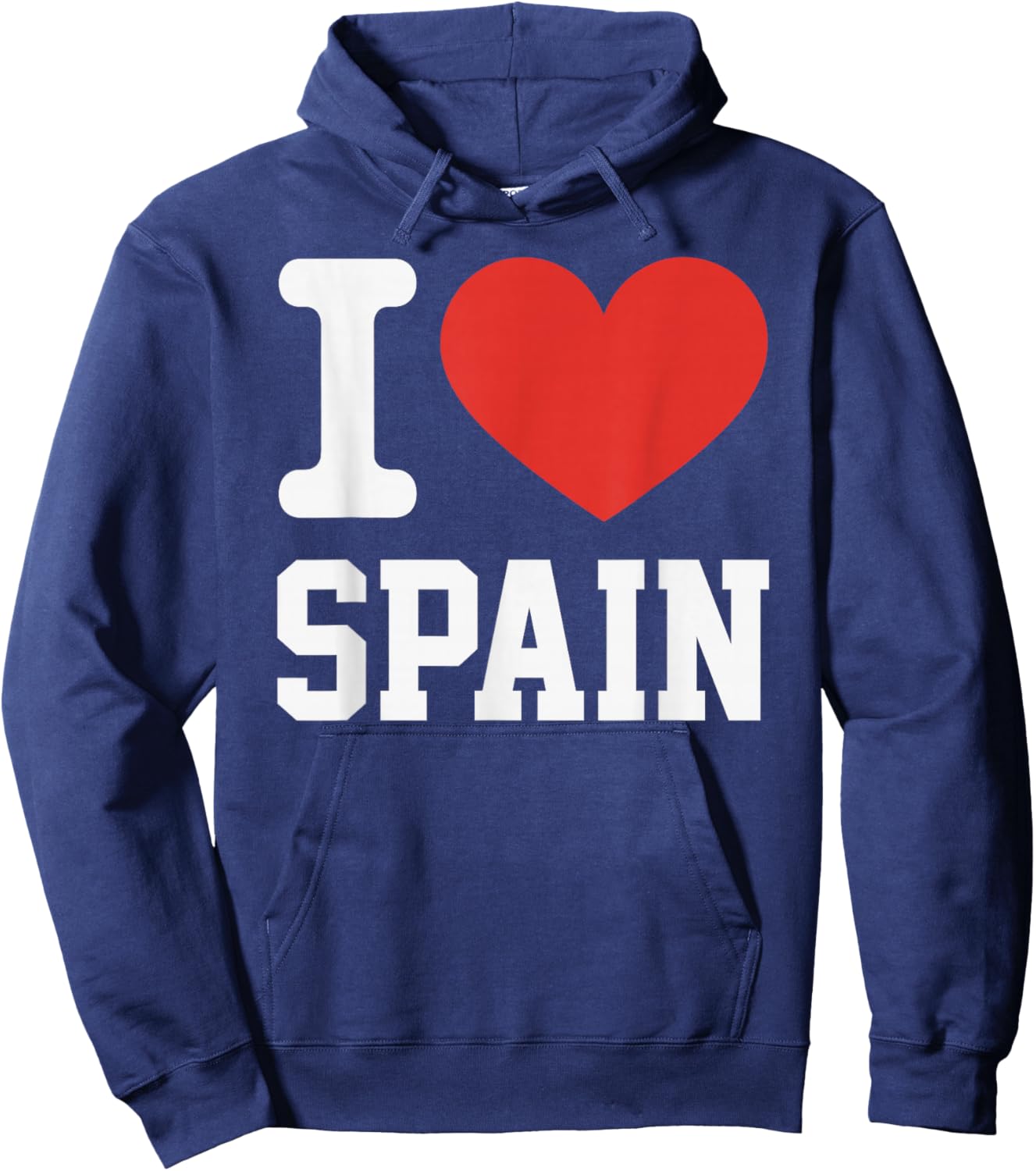 I Love Spain Heart Souvenir Lovers Pride Travel Hoodie - Hoodie | Navy