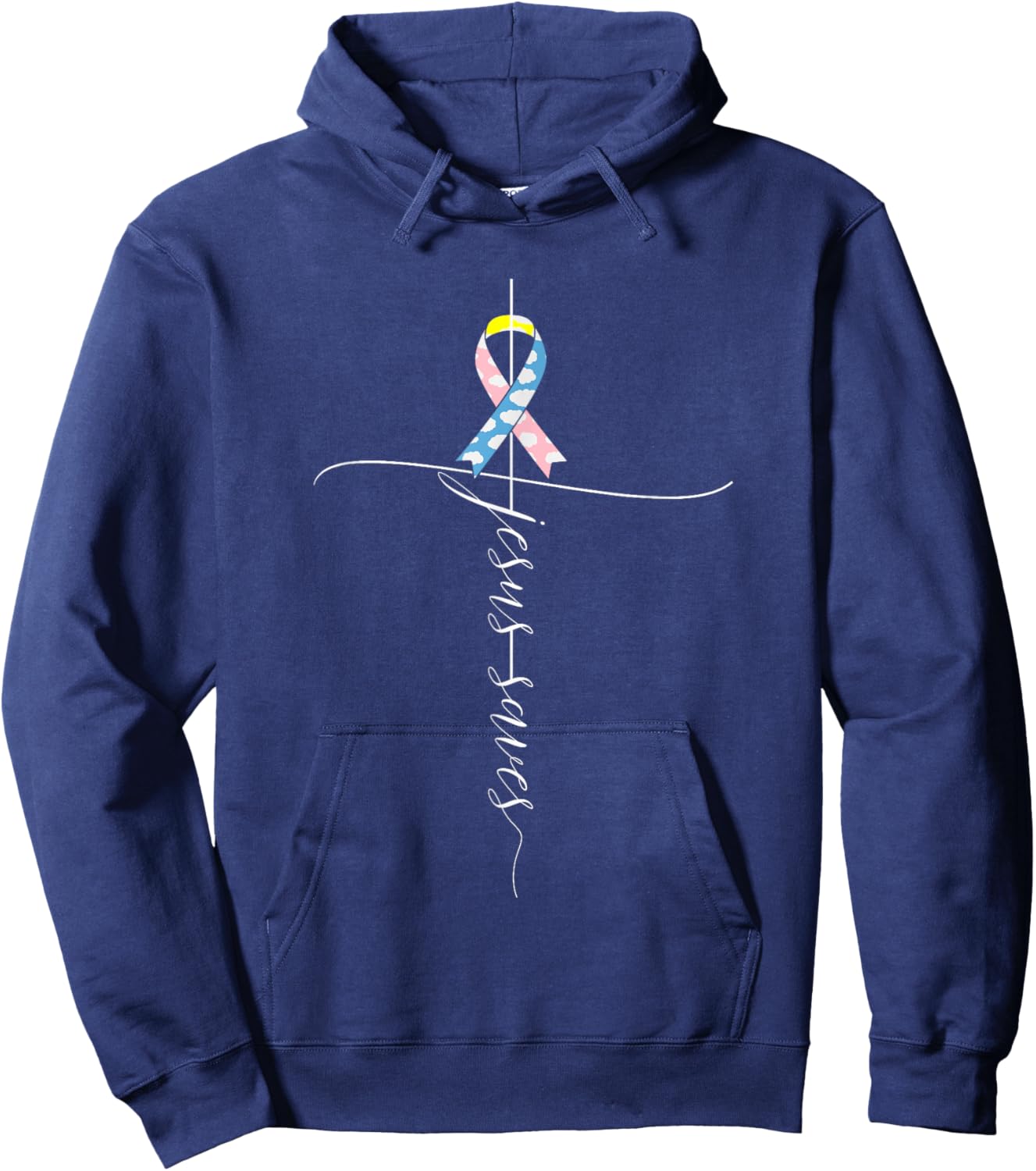 CDH Awareness Month Jesus Saves Christian Hoodie - Hoodie | Navy