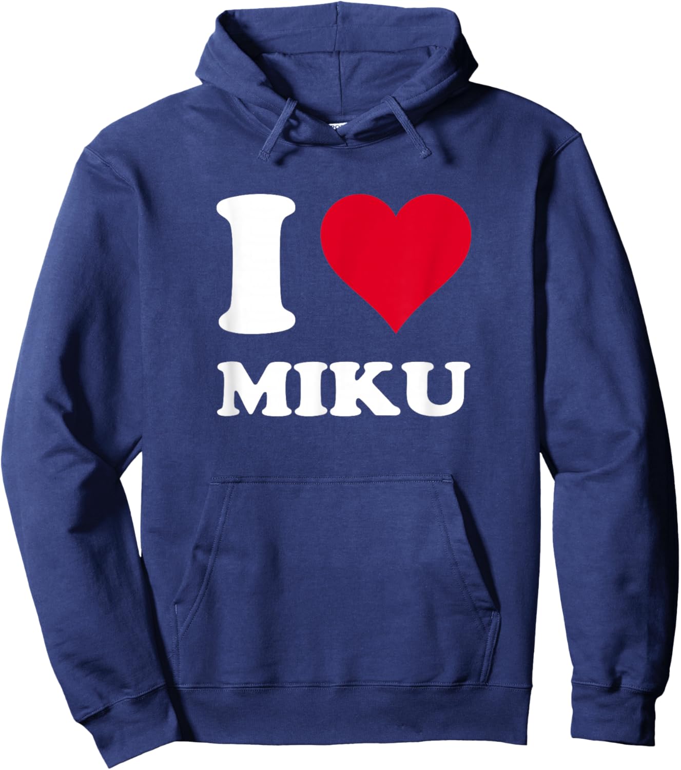 Red Heart I Love Miku Hoodie - Hoodie | Navy
