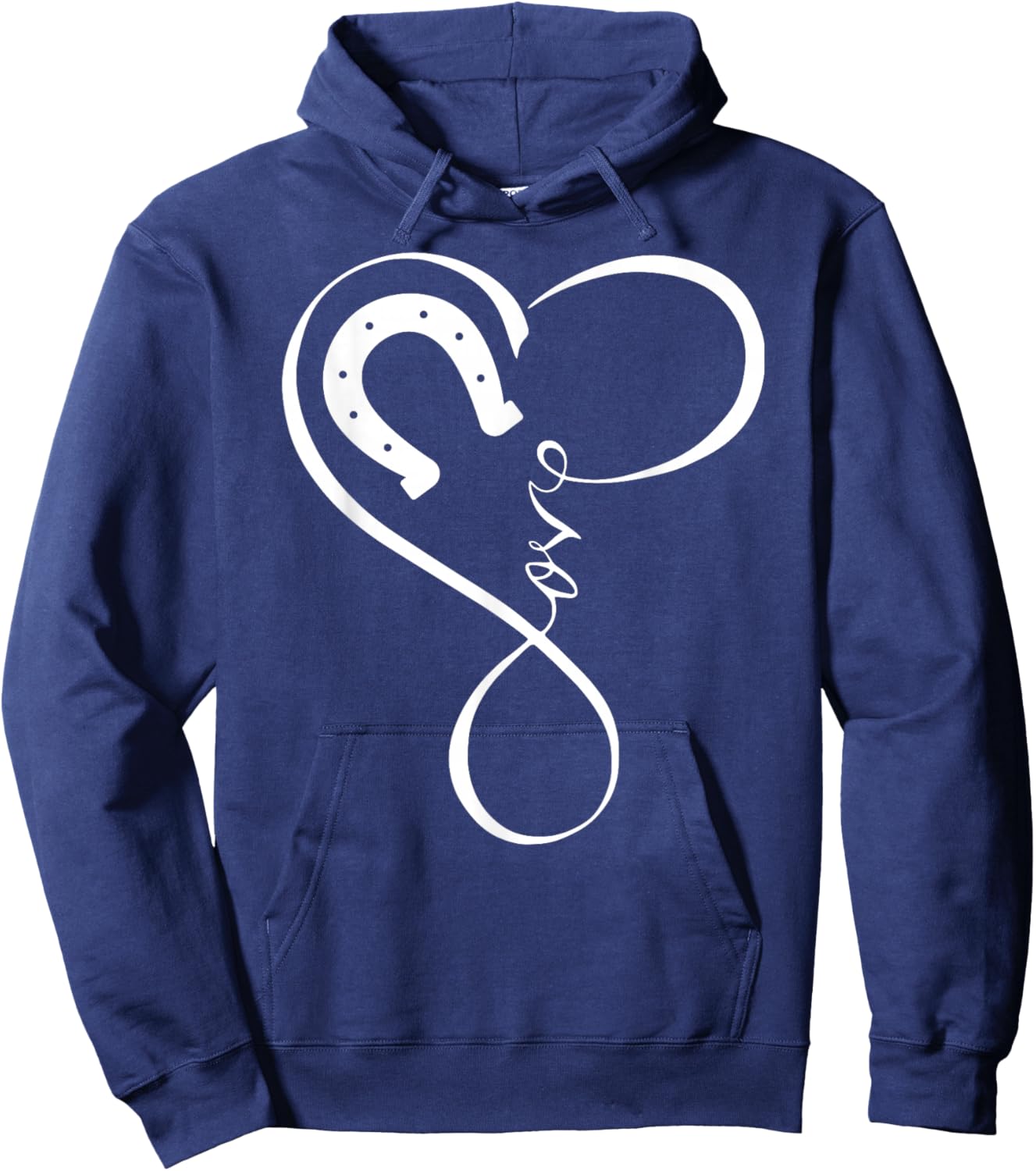 Horse Lover Heart Horseshoe Love Horses Girls Hoodie - Hoodie | Navy