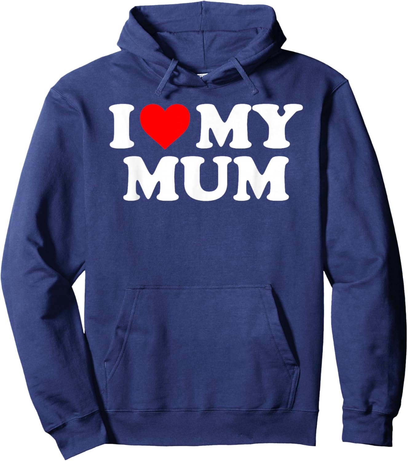 I Love My Mum - Red Heart Hoodie - Hoodie | Navy