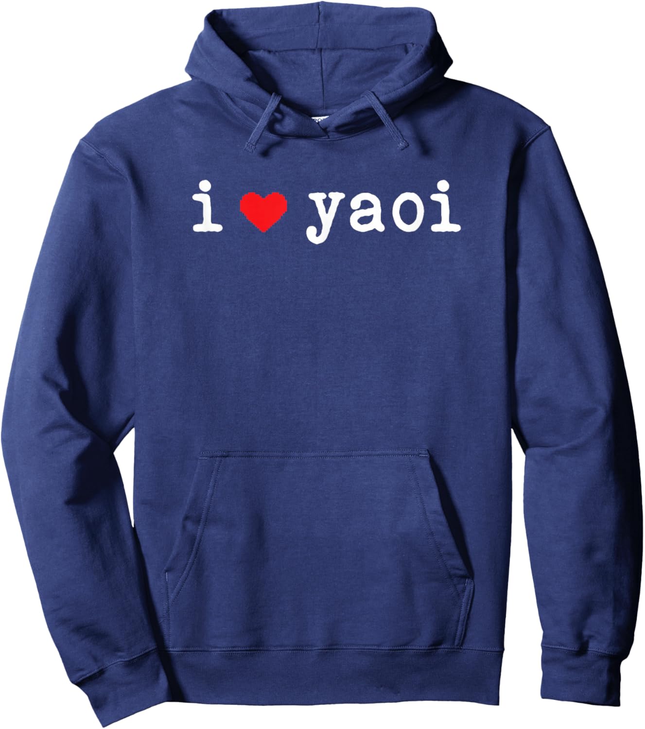 I Love Yaoi Funny Love Red Heart Minimalist Hoodie - Hoodie | Navy