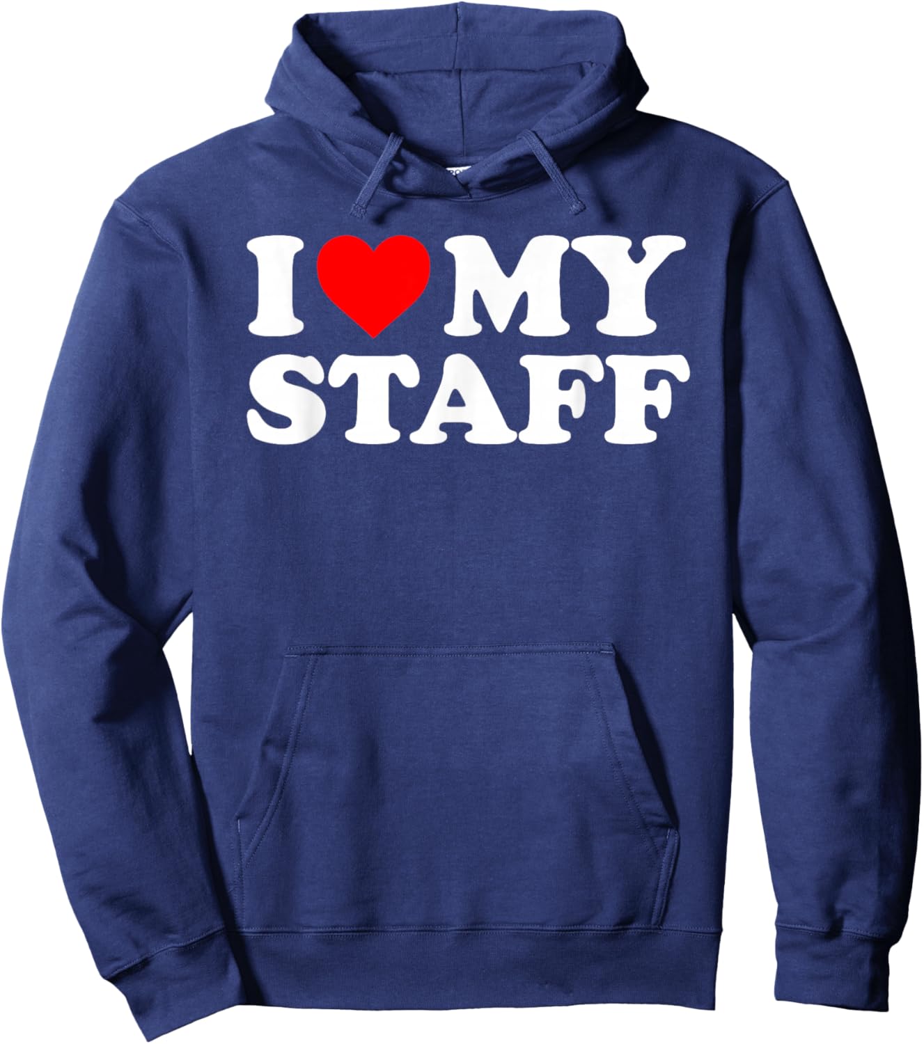 I Love My Staff - Red Heart Hoodie - Hoodie | Navy