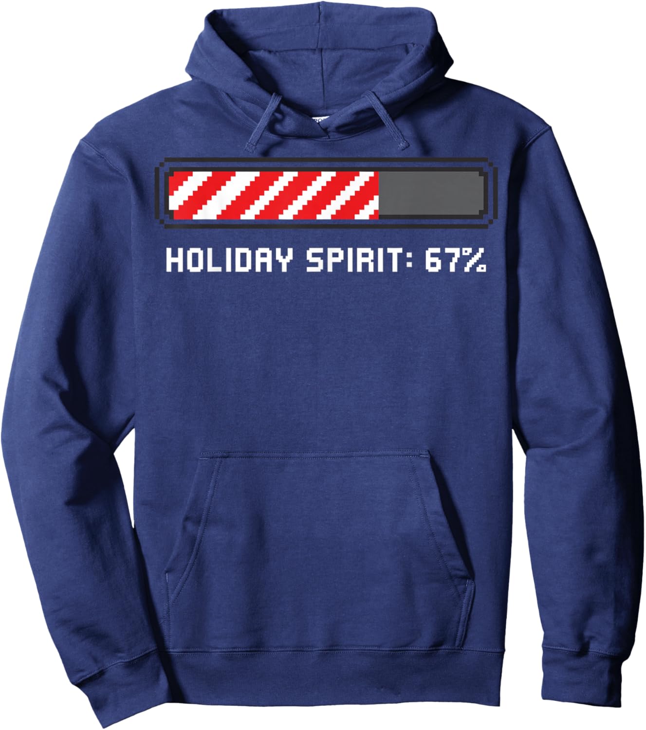 Funny Christmas Loading Bar 67 Candy Cane Hoodie - Hoodie | Navy