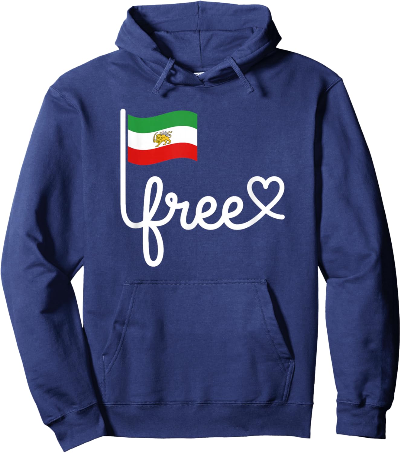 Free Iran T Iranian Flag Lion Hoodie - Hoodie | Navy