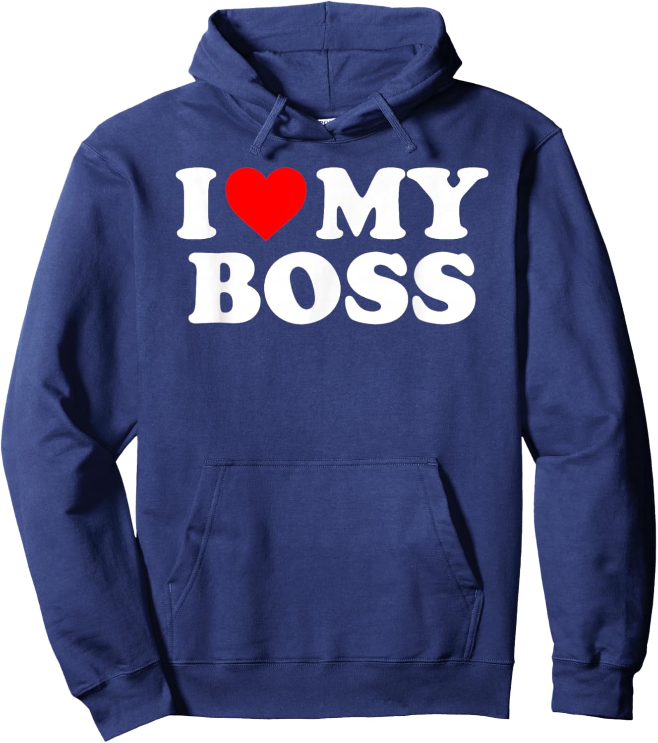 I Love My Boss - Red Heart Hoodie - Hoodie | Navy