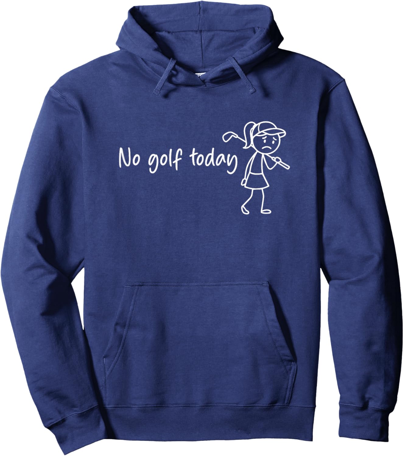 No Golf Today Funny Sad Figure Golf Player Hoodie - Hoodie | Navy
