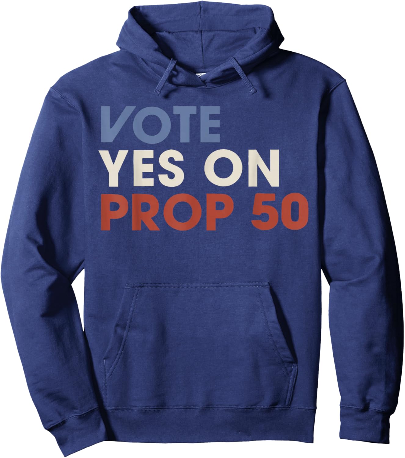 Vintage Vote YES on Prop 50 Patriotic Women Hoodie - Hoodie | Navy