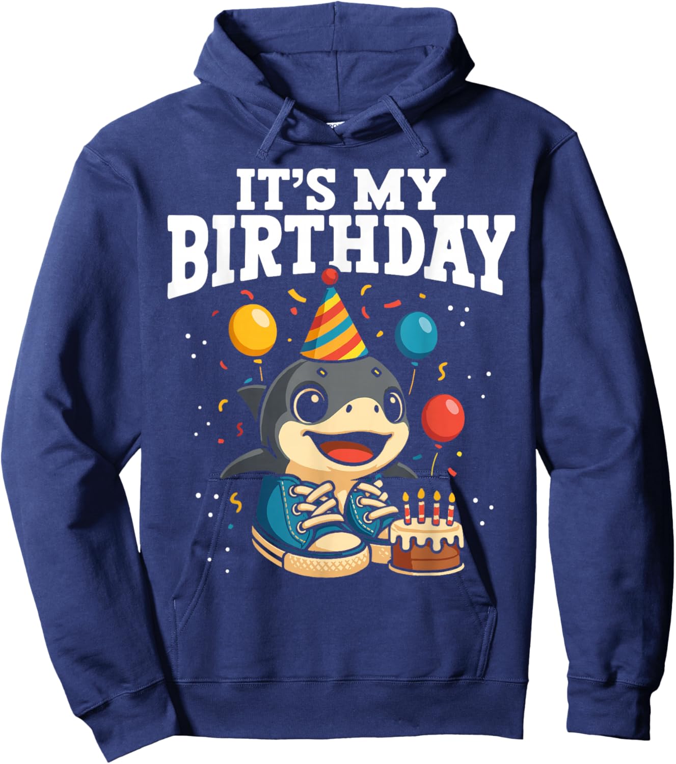 Its My Birthday Tralalero Tralala Brainrot Hoodie - Hoodie | Navy