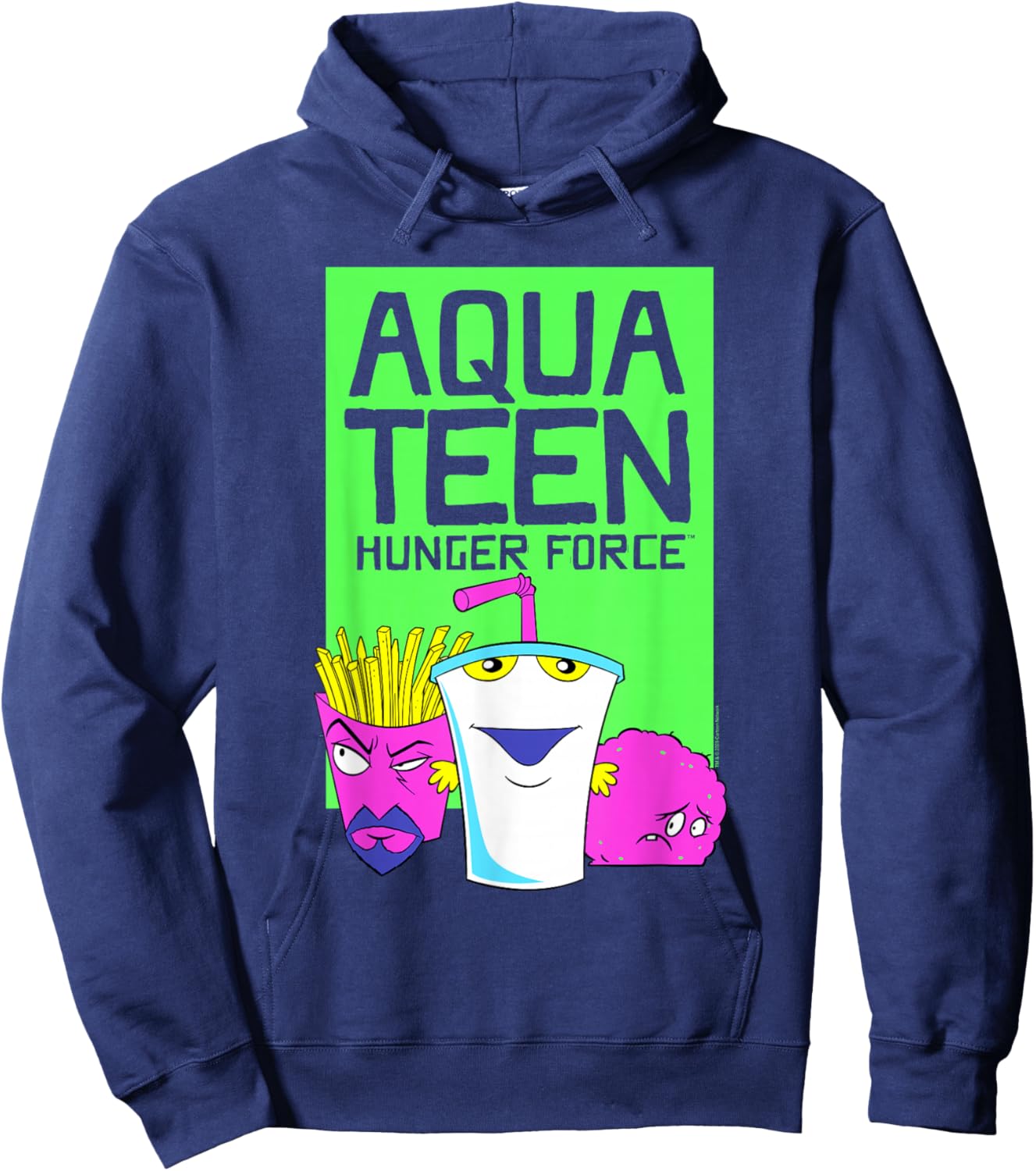 ATHF Neon Color Character Group Funny Cartoon Hoodie - Hoodie | Navy